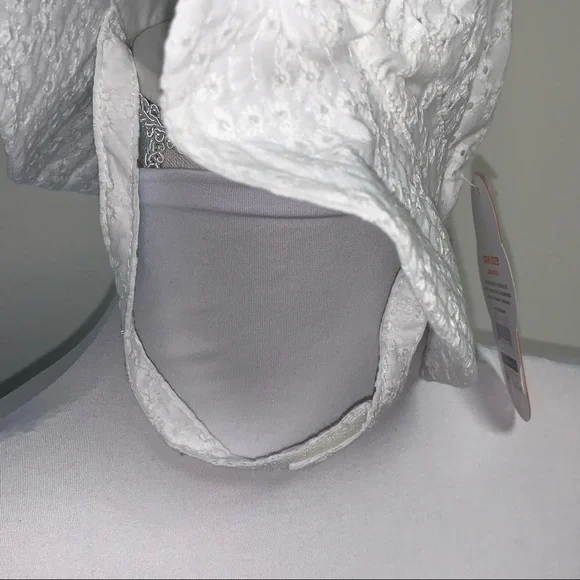 Wonder Nation |Girls Toddler One Size | White Eyelet Strap/Bow Sun Hat NEW NWT - Picture 9 of 10